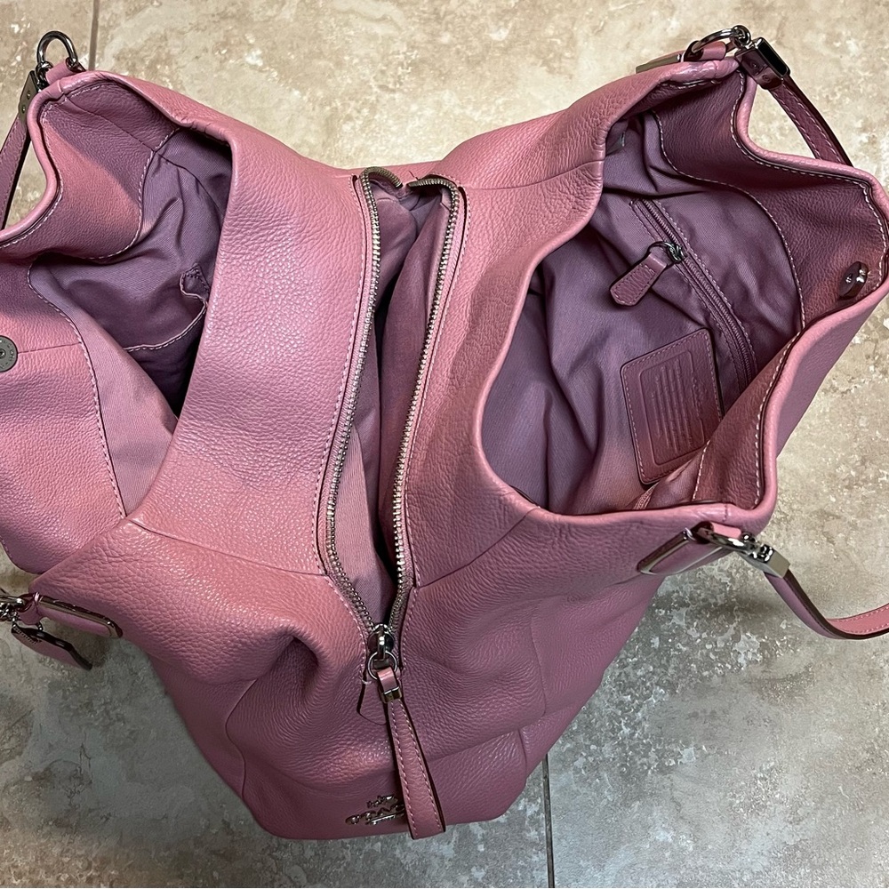 Coach Pink Leather Satchel - Picture 2 of 8